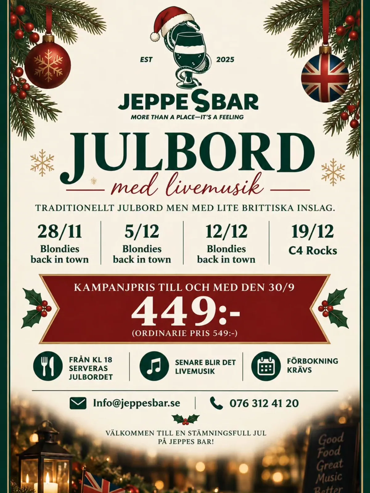 Julbord med livemusik